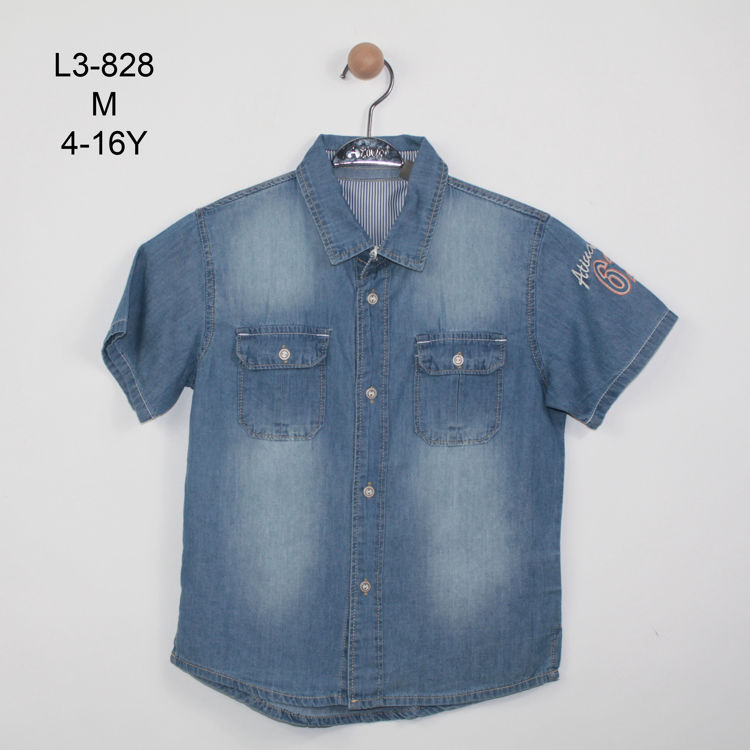 Picture of L3828-BOYS HIGH QUALITY DENIM COTTON SHIRT